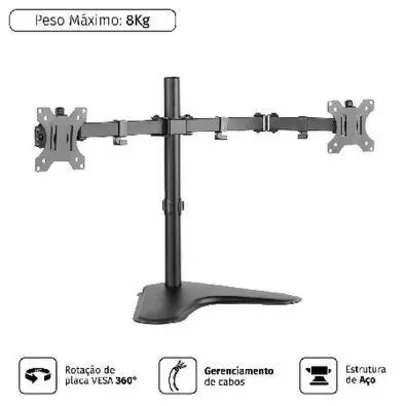 Suporte Para 2 Monitores 13/32 Vesa Plmsm02a Pcyes