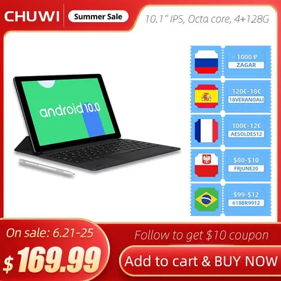 Tablet Chuwi HiPad X 4gb ram 128g rom | R$894