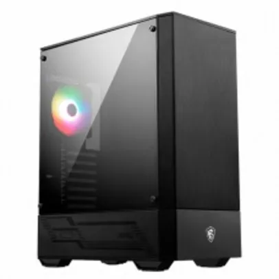 Gabinete Gamer MSI MAG Forge 111R, Mid Tower, Vidro Temperado, ATX, Black, Sem Fonte, Com 1 Fan