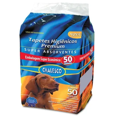 Tapete Higiênico para Cães Chalesco 90cm x 60cm - 50 Unidades