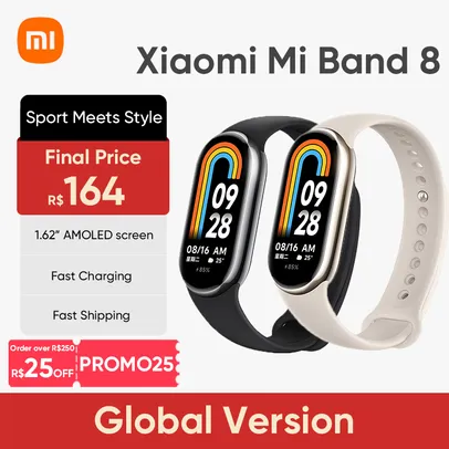 (G. Pay) Xiaomi Mi Band 8 Versão Global, cor Gold 