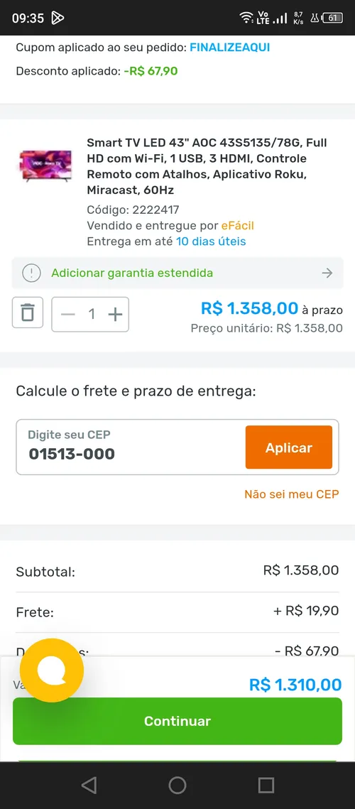 Imagem na descrição da promoção