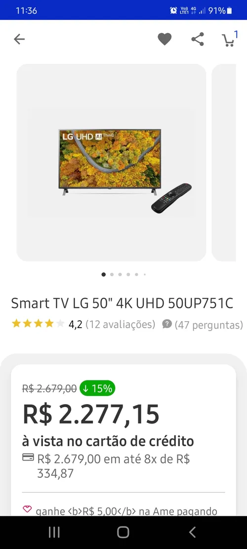 Imagem na descrição da promoção