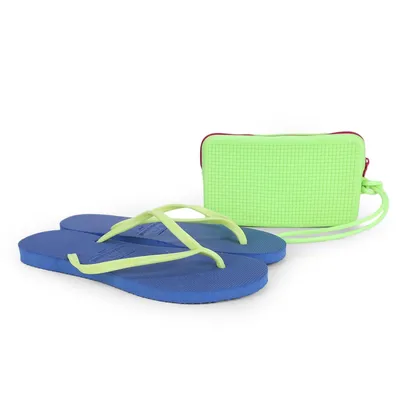 Kit Chinelo Tropical Brasil Slim Bicolor Feminino