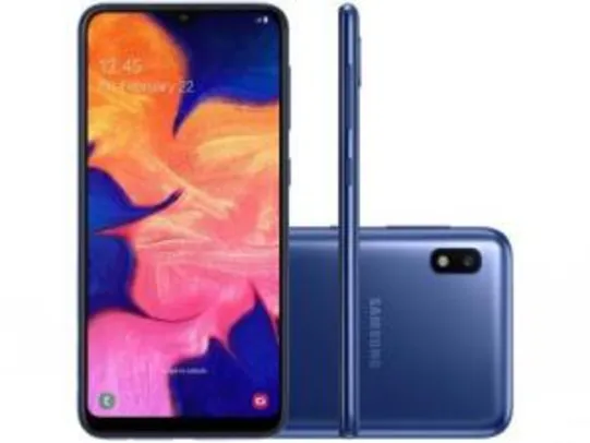 Smartphone Samsung Galaxy A10 32GB Azul 4G - 2GB RAM 6,2” Câm. 13MP + Câm. Selfie 5MP | R$681