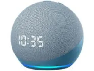 (REG/MPAY) Echo Dot 4ª Geração com Relógio com ALEXA Preta/Branca 