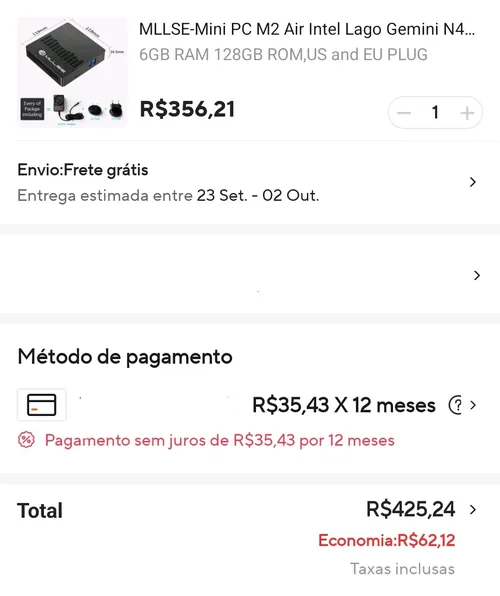 Imagem na descrição da promoção