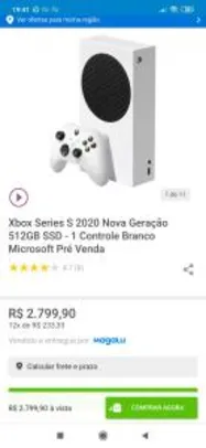 Xbox Series S - Nova geração | R$2799