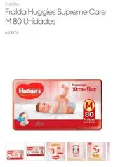 2 pacotes - Fralda Huggies Supreme Care M 80 Unidades | R$111