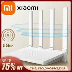 [Taxa inclusa] Roteador Xiaomi AX3000T 2.4GHz 5GHz - CPU 1.3GHz, 2X2 160MHz, NFC, 4 antenas