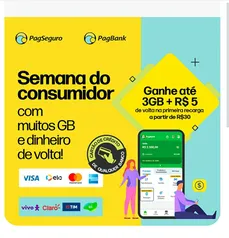 Ganhe R$5 + Bônus na Primeira Recarga de Celular PAGBANK