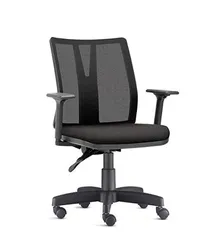 Cadeira Addit Ergonômica - 4124 Nr17 da ABNT com regulagem de Braço (Tecido Crepe cor: Preto)