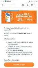 [1° pagamento] R$10 OFF para pagamentos de boleto