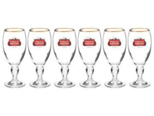 [MAGALUPAY R$ 90] 6 taças copos de cerveja Stella Artois | R$100