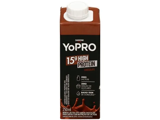 [Leve 4 pague 3 + cliente ouro] Bebida Láctea Yopro Chocolate 250ml | R$4,46