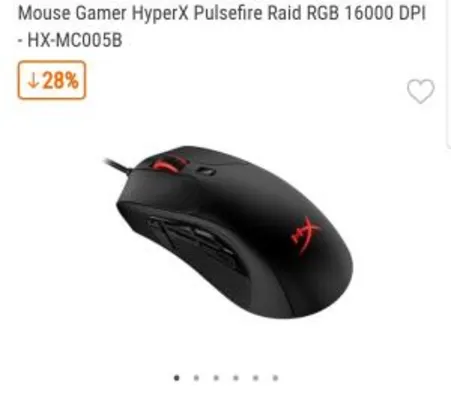 Mouse Gamer HyperX Pulsefire Raid | R$250