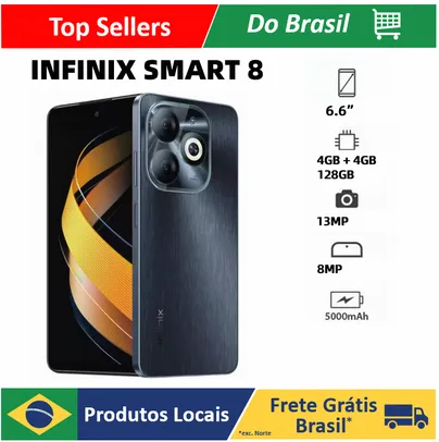 Smartphone Infinix-inteligente 8, RAM 128gb/4gb, 4gb, lte, bateria 5000 mah 