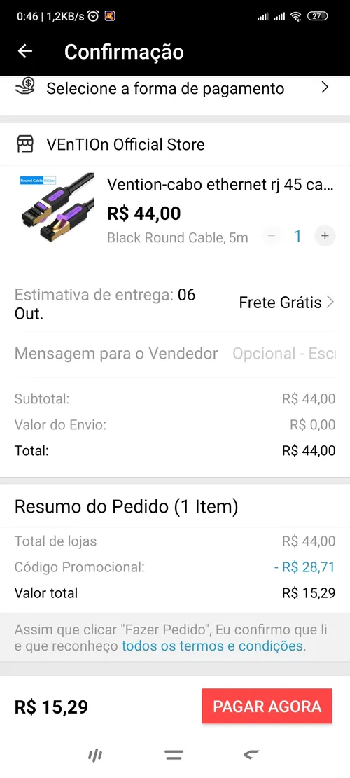 Imagem na descrição da promoção