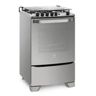 Fogão 4 Bocas Electrolux Prata Automático com Grill e Tripla Chama (56GXQ)