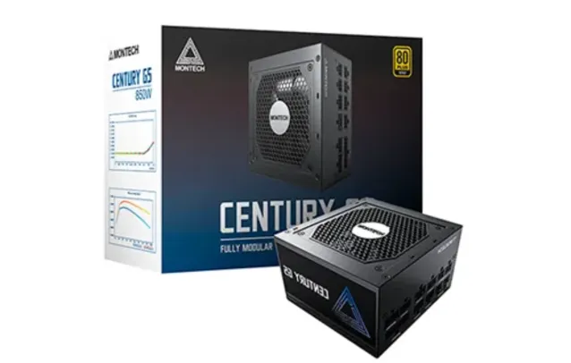 Fonte Montech Century G5 850W, 80 Plus Gold, PCIe 5.0, PFC Ativo, Full Modular, Black