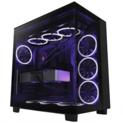 Gabinete Gamer NZXT H9 Flow, Mid Tower, Vidro Temperado, Black, ATX, Sem Fonte, Com 4 Fans, CM-H91FB-01