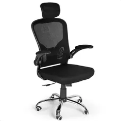Cadeira De Escritorio Presidente Giratória Ergonômica Mesh P310 com Base Metal Cromado e Rodizios em Silicone
