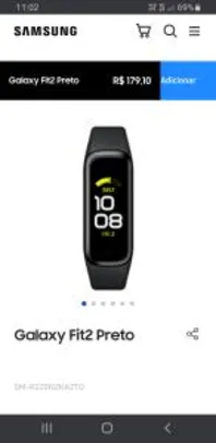 Smartwatch Galaxy Fit2 Preto | R$179