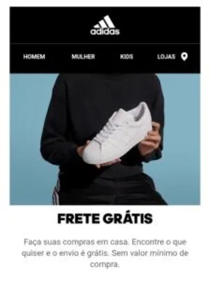 Frete Grátis em todo o site da Adidas
