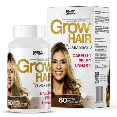 GROW HAIR CABELO, PELE E UNHAS BY CLARA BRASIL 60 CÁPSULAS | R$20