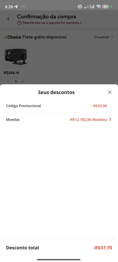 Imagen na descrição da promoção