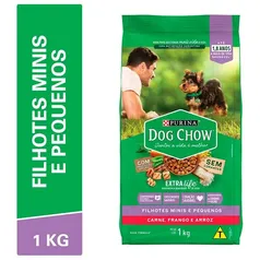 (App/VIP) Ração para Cães Purina Dog Chow Filhotes Mini e Pequenos Carne, Frango e Arroz 1kg