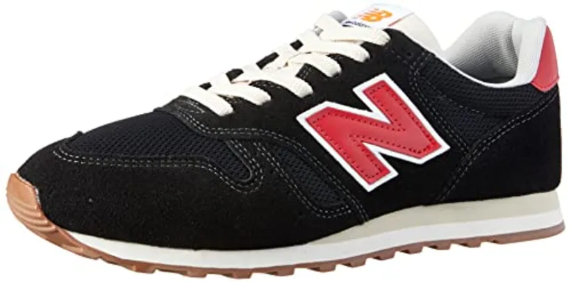 Tênis New Balance 373, Masculino, Preto/Vermelho, 39 ao 44