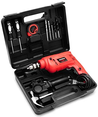 [Cupom Missão R$119] Furadeira de Impacto com Maleta, Mondial, Vermelho, 650W, 110V - NFFI-07M