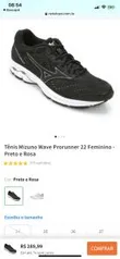 Tênis Mizuno Wave Prorunner 22 Feminino - Preto e Rosa R$290