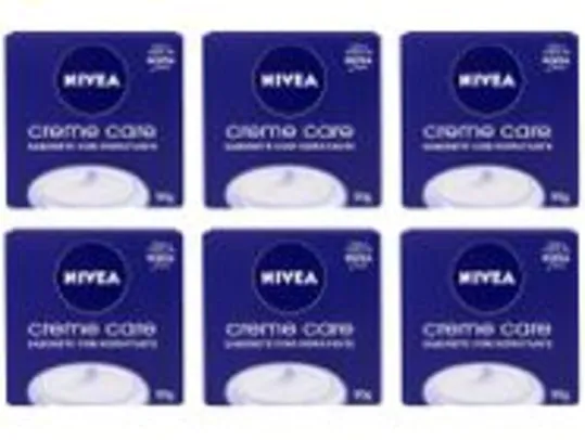 Kit Sabonete em Barra Nivea Creme Care 90g 6 unidades