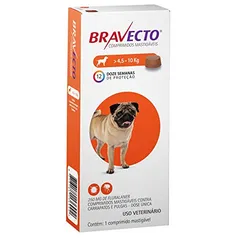 Bravecto Cães de 4.5 até 10kg Bravecto para Cães, 4.5 a 10kg,