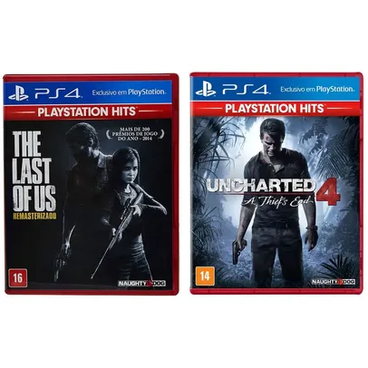 Kit de Jogos PS4 - The Last Of Us e Uncharted 4 R$60