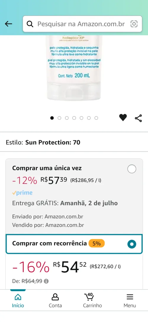 Imagem na descrição da promoção