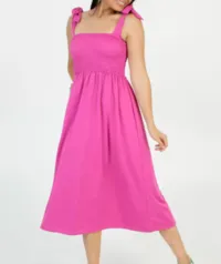 Vestido Midi Feminino Lastex Amarração Marisa