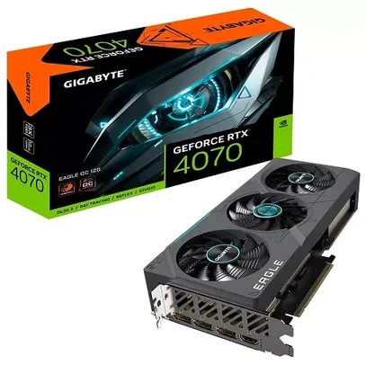 Placa de Vídeo rtx 4070 Eagle oc Gigabyte GeForce, 12 gb GDDR6X, dlss, Ray Tracing - GV-N4070EAGLE O