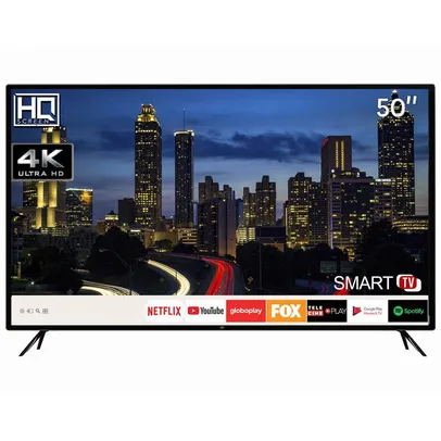 Smart TV LED 50" HQ HQSTV50NY Ultra HD 4K 3 HDMI 2 USB | R$1682