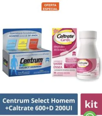 Kit Centrum Select Homem c/30 +Cálcio Caltrate c/30