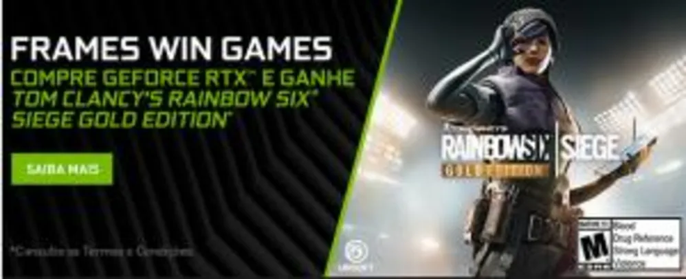 Compre uma GeForce RTX™ e ganhe Tom Clancy's Rainbow Six® Siege Gold Edition