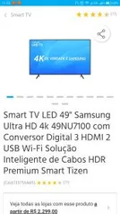 Smart TV Samsung 4k 49nu7100