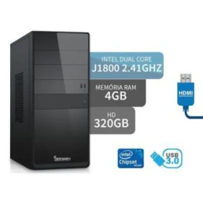 Computador Intel Dual Core 4GB HD 320GB Hdmi 3GREEN Triumph Business Desktop por R$ 560