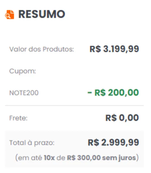 Imagem na descrição da promoção