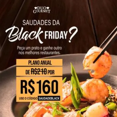 Duo Gourmet | Assinatura Anual por R$160