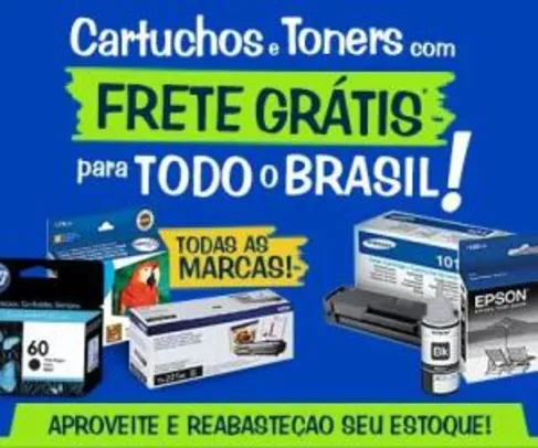 Cartuchos e toners para impressora com frete grátis para todo o Brasil