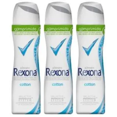 [EXTRA] Desodorante Rexona Cotton Women Aerosol Comprimido 85ml - 3 Unidades - R$27