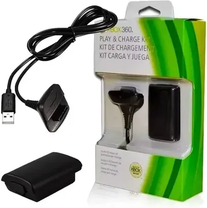 Bateria Recarregável + Cabo USB para Controle de Xbox 360